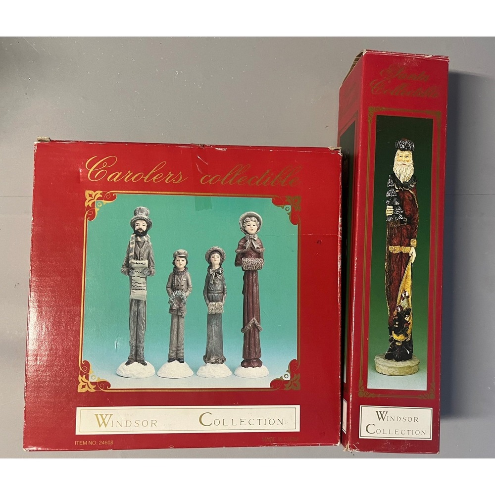Windsor Collection Carolers Collectible and Santa Figurine Set Christmas Decor